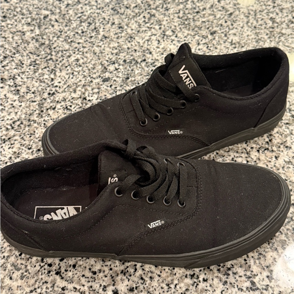 Vans Men's All-Black Canvas Sneakers